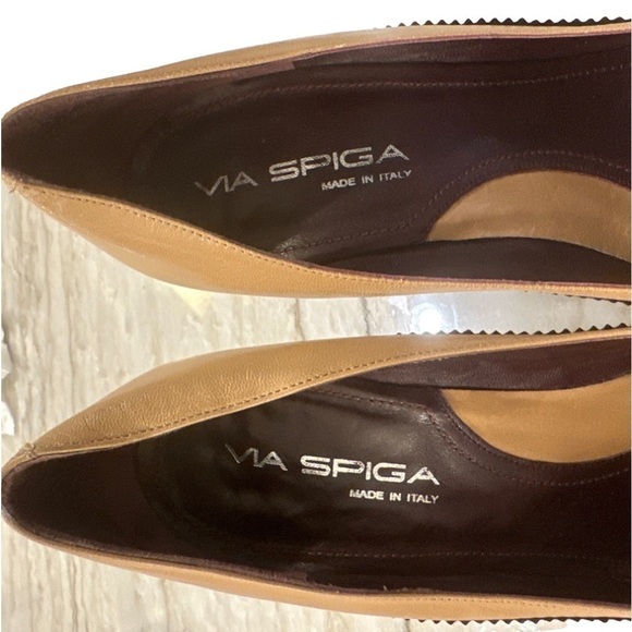 Via Spiga Spectator Heels tan & brown sz EU 46 US W 11 shoes - Picture 6 of 8